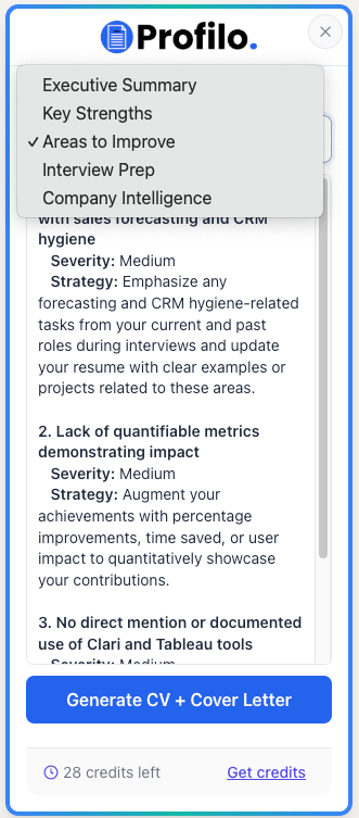 Profilo Analysis Results Dashboard